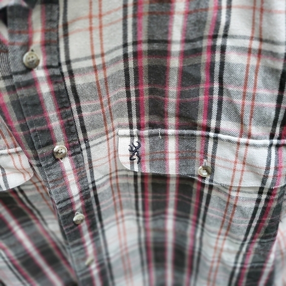 Browning Super Natural Fall Plaid Long Sleeve Casual Button Down Sz XLT Shirt - Picture 4 of 13